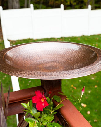 Achla Extra Large Metal Bird Bath w/Post Mount, Copper Color