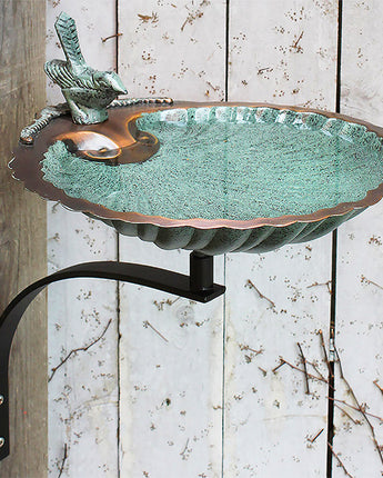 Achla Scalloped Shell Bird Bath with Wall Bracket