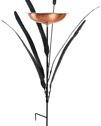 Achla Single Cattail Bird Bath, Copper