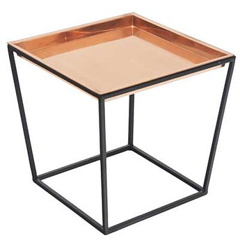 Achla Designs Short Arne Stand with Copper Tray, 14"H