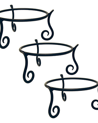 Achla Wrought Iron Stands, Black, 9.5" dia., Pack of 3