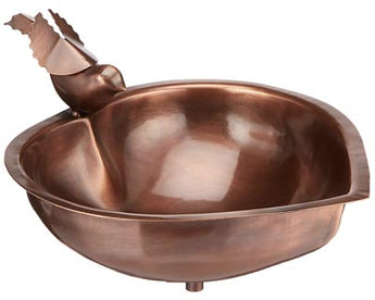 Achla Heart-Shaped Bird Bath, Copper Colored