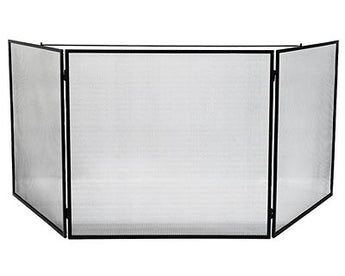 Achla Three Panel Large Fireplace Screen, Black