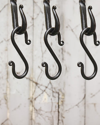 Achla Wrought Iron "S" Hooks, Black, 4.5", Pack of 3