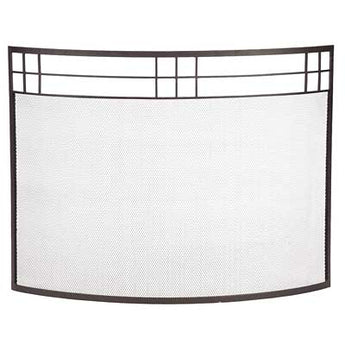 Achla Arts and Crafts Curved Fireplace Screen, Bronze