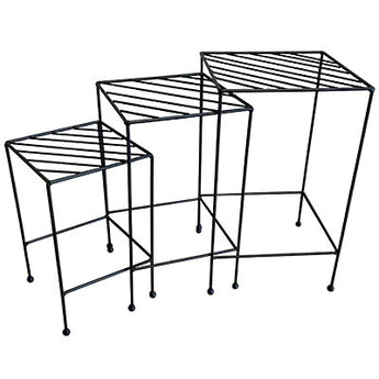 American GardenWorks Lattice Nesting Plant Tables, Set of 3