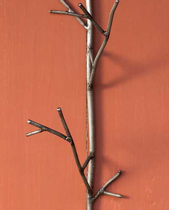 Ancient Graffiti Double Twig Hanging Hook, Gray, 13"H