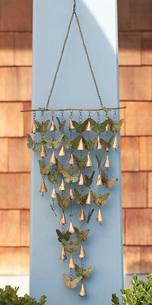 Ancient Graffiti Butterfly Shimmering Bells, Copper/Verdi