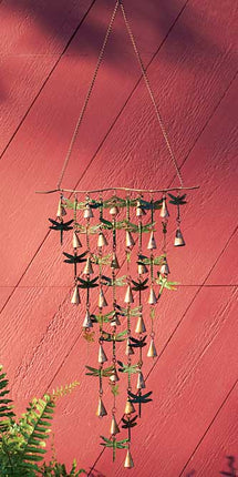 Ancient Graffiti Dragonfly Shimmering Bells, Copper/Verdi