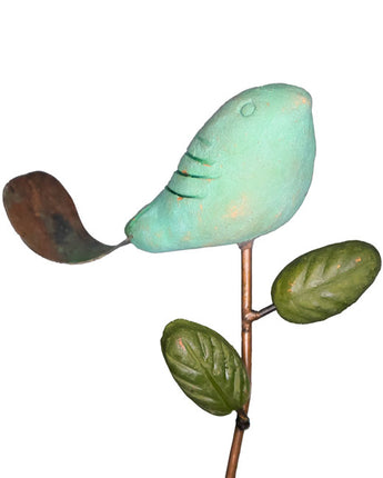 Ancient Graffiti Bird Plant Pick, Teal