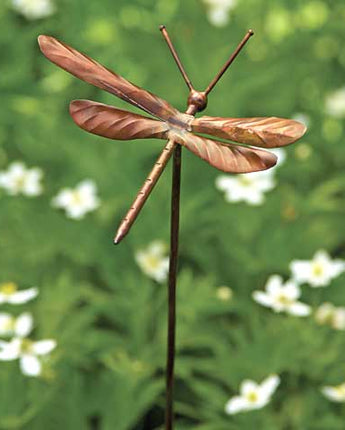 Ancient Graffiti Staked Dragonfly Garden Ornament, Flamed