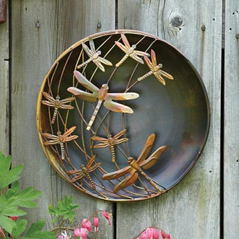 Ancient Graffiti Raised Dragonflies Disc Wall Art, 12" dia.