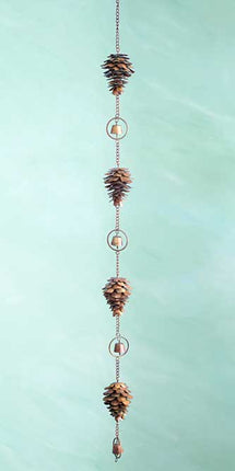 Ancient Graffiti Decorative Hanging Chain, Pine Cone