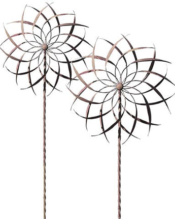 Ancient Graffiti Kinetic Pinwheel Spinners, Brown, Set of 2