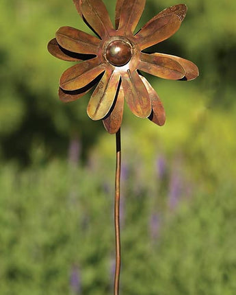 Ancient Graffiti Kinetic Zinnia Spinner, Copper, 36"H