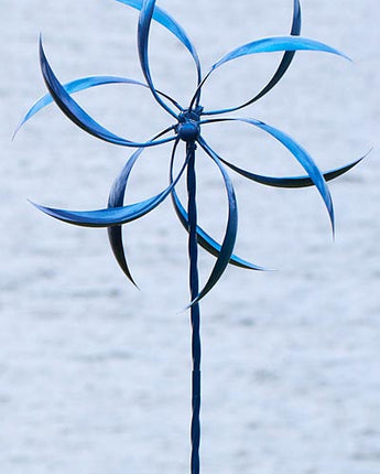 Ancient Graffiti Kinetic Lg. Dual Feather Spinner, Blue, 75"