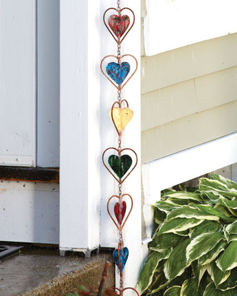 Ancient Graffiti Heart Rain Chain, Multicolored