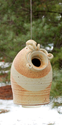 Anthony Stoneware Hanging Bluebird House, Butternut