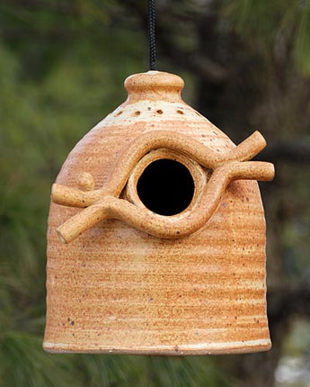 Anthony Stoneware Bird House, Medium, Butternut