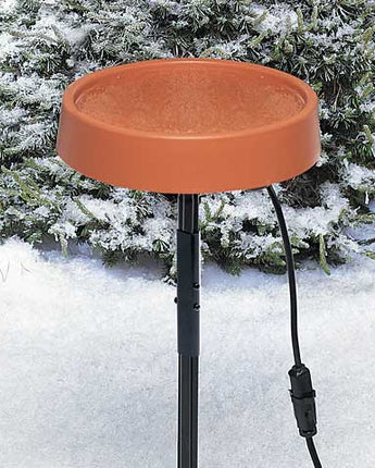 Allied Precision Heated Bird Bath w/Metal Stand, Terra Cotta