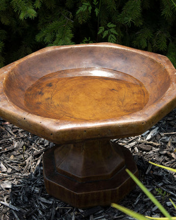 Athens Octagonal Miniature Bird Bath, Espresso