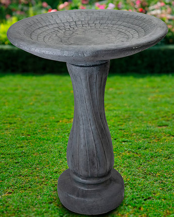 Athens Spiral Standing Bird Bath and Pedestal, Indigo