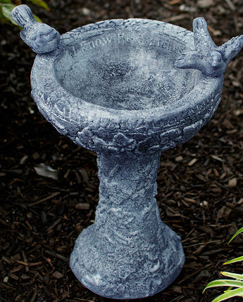 Athens "His Eye is on the Sparrow" Bird Bath, Flint