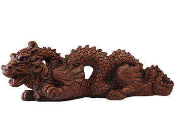 Athens Asian Dragon Statue, Walnut