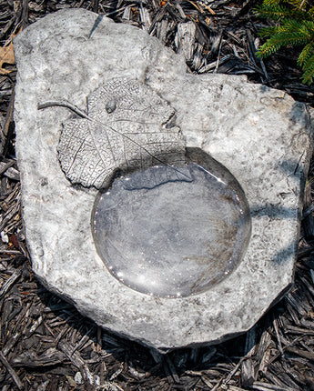 Athens Slate Leaf Bird Bath or Feeder, Pre Aged