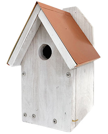 Audubon Nantucket White Coppertop Bluebird House