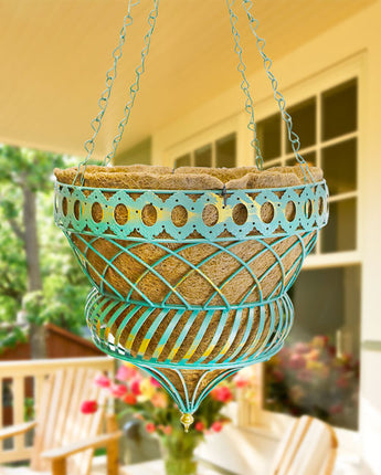Austram Queen Anne Parasol Hanging Planter, Green