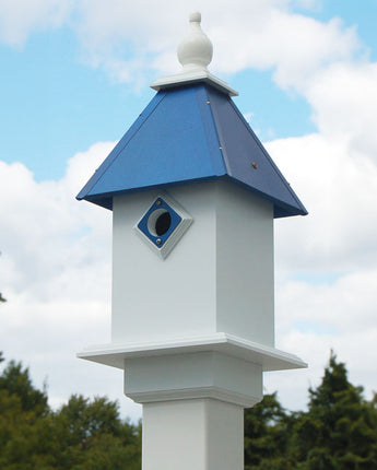 Wing & A Prayer Classic Bluebird House, Cobalt Blue Roof