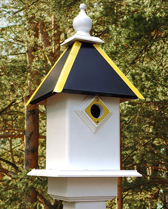 Wing & A Prayer Team Colors Bird House, Black and Gold