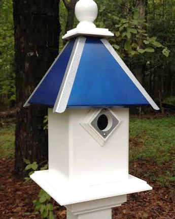 Wing & A Prayer Team Colors Bird House, Blue and Silver