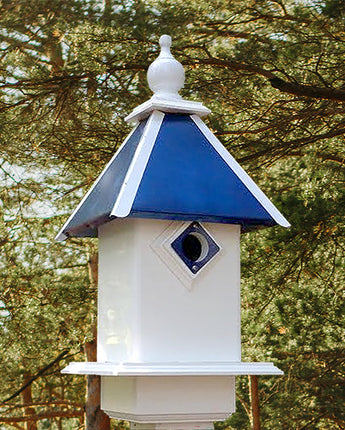 Wing & A Prayer Team Colors Bird House, Blue and White