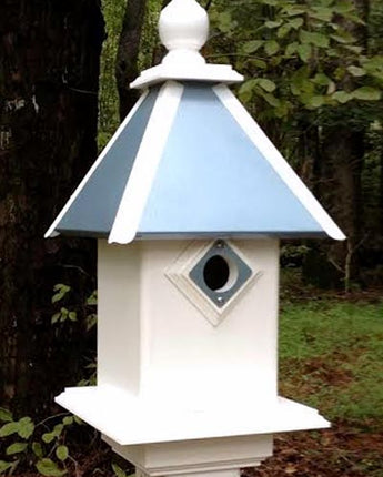 Wing & A Prayer Team Colors Bird House, Light Blue and White