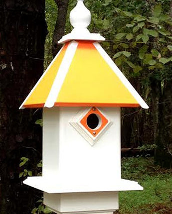 Wing & A Prayer Team Colors Bird House, Light Orange & White