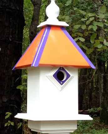 Wing & A Prayer Team Colors Bird House, Orange and Purple