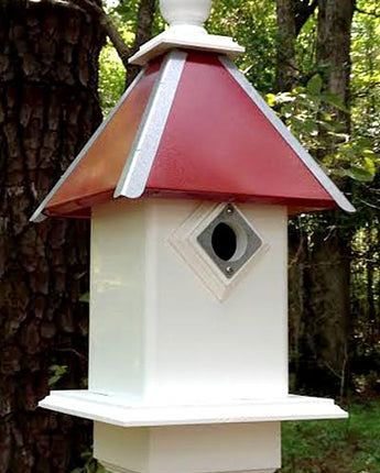 Wing & A Prayer Team Colors Bird House, Red and Silver