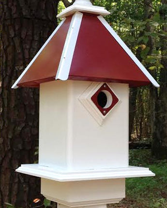 Wing & A Prayer Team Colors Bird House, Red and White