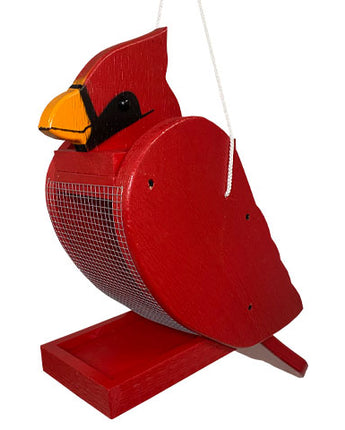 Amish Cardinal Shaped Bird Feeder