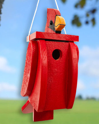 Amish Crafted Cardinal Shaped Novelty Bird House