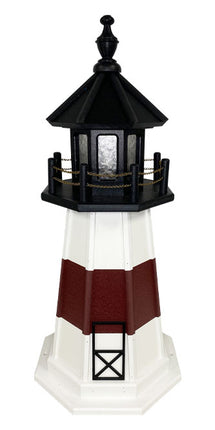 Amish Montauk Lighthouse, Cherrywood & White, 33"H