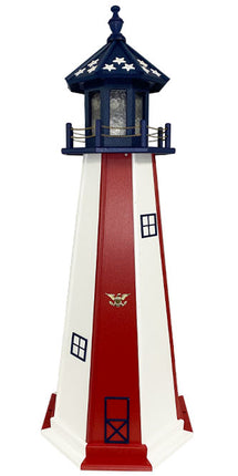 Amish Patriotic Striped Lighthouse, 57"H