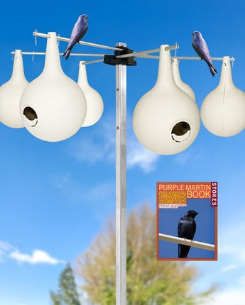 Purple Martin Gourds with Hanging Bracket and Pole Kit