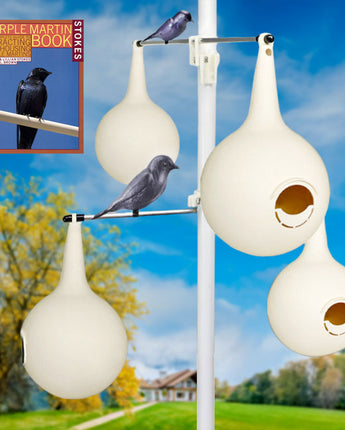 BestNest Classic Purple Martin Gourds and Pole Package