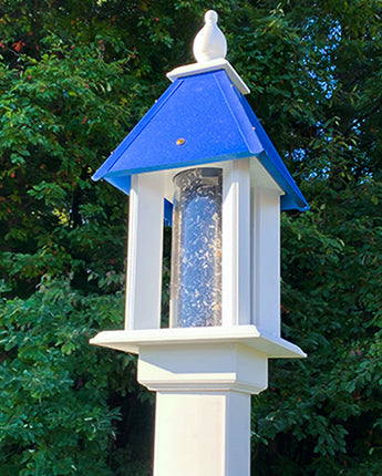 Wing & A Prayer Pavilion Bird Feeder, Cobalt Blue Roof