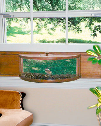 Coveside Panoramic In-House Bird Feeder with Mirrored Back