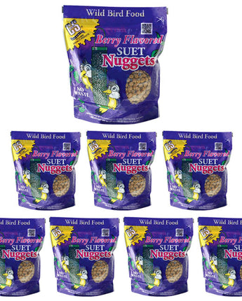 C&S Berry Flavored Suet Nuggets, 27 oz., Pack of 8 Bags