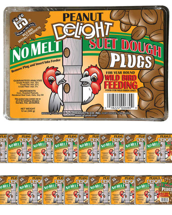 C&S Peanut Delight No Melt Suet Plugs, 16 4-packs